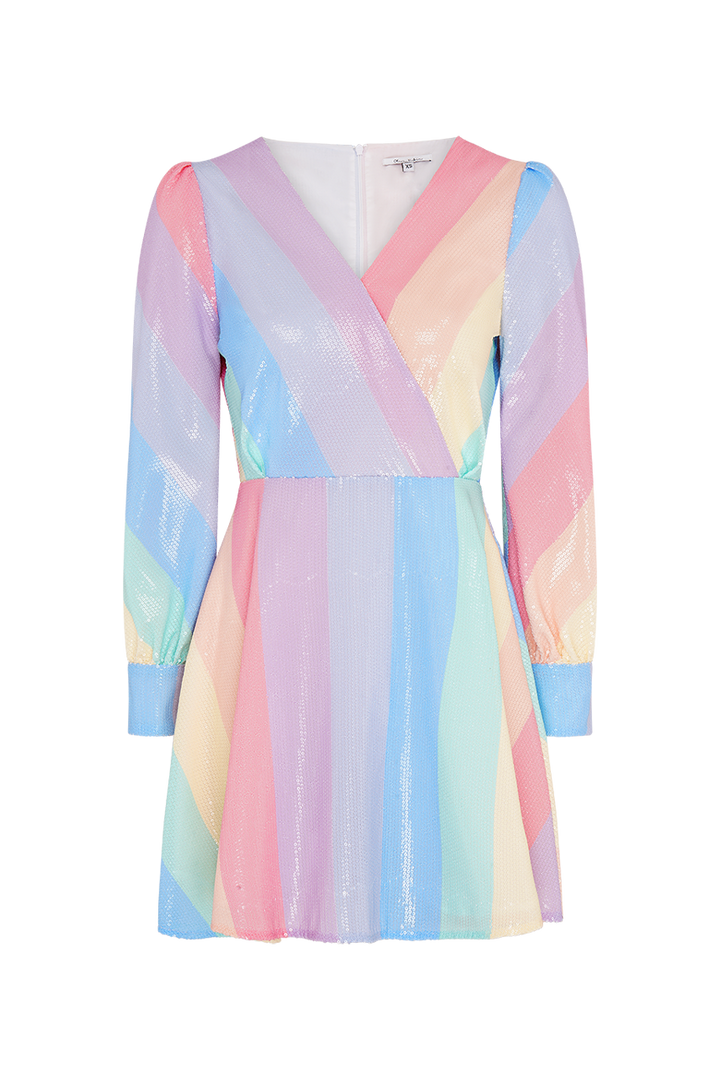 Taylor Pastel Multi Stripe Sequin Dress – Olivia Rubin