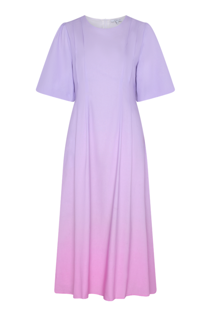 Lorena Lilac Pink Ombre Midi Dress RENTAL – Olivia Rubin