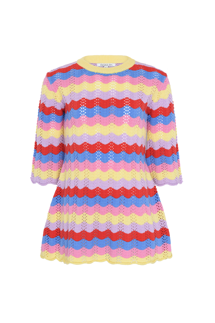 Kids Martha Tropical Pointelle Knit Dress SAMPLE Olivia Rubin Kids Martha Tropical Pointelle Knit Dress SAMPLE Olivia Rubin