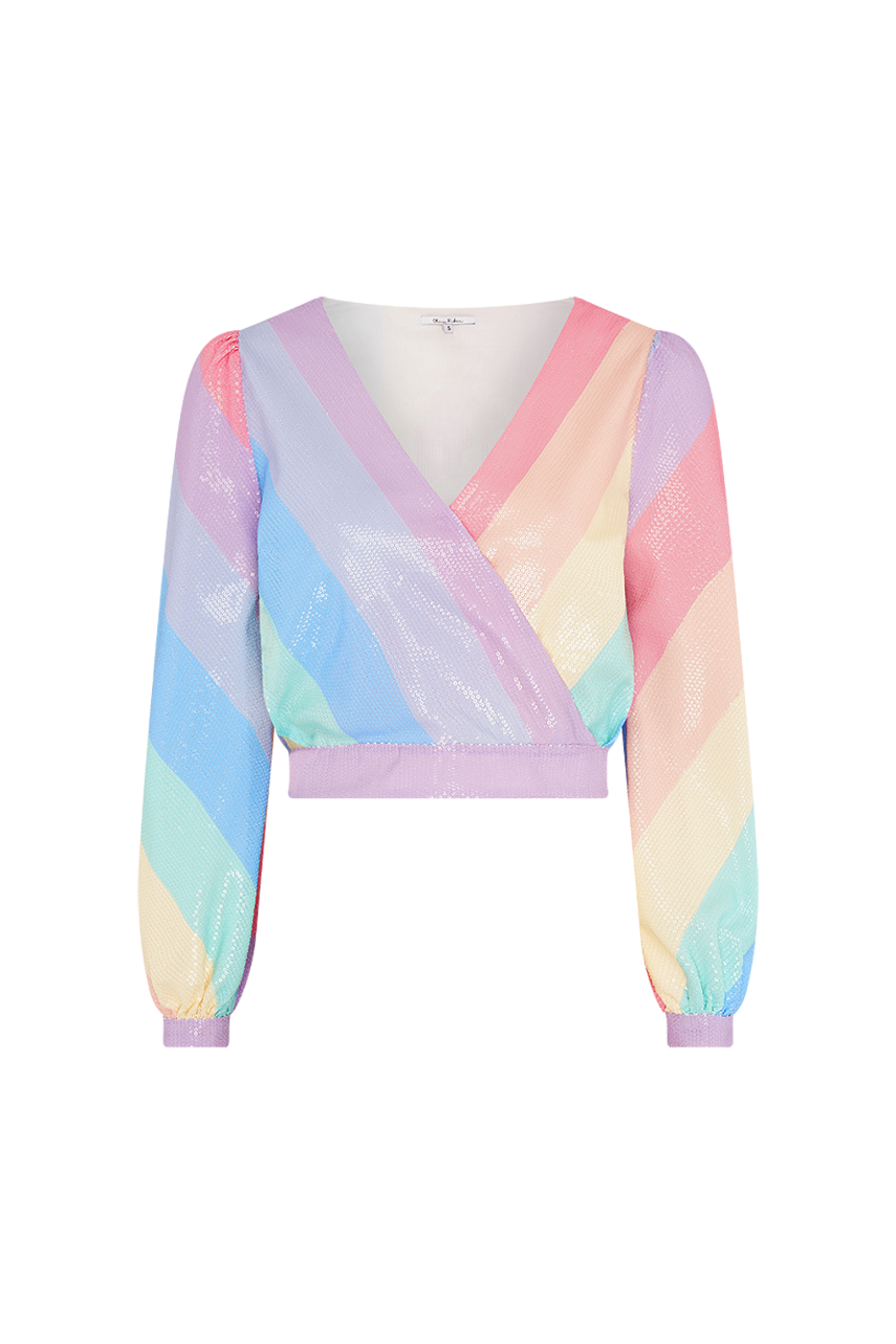 Kendall Pastel Stripe Sequin Top