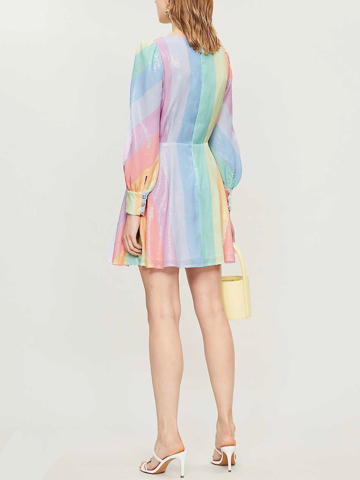 pastel stripe sequin dress Taylor Pastel Multi Stripe Sequin Dress Olivia Rubin