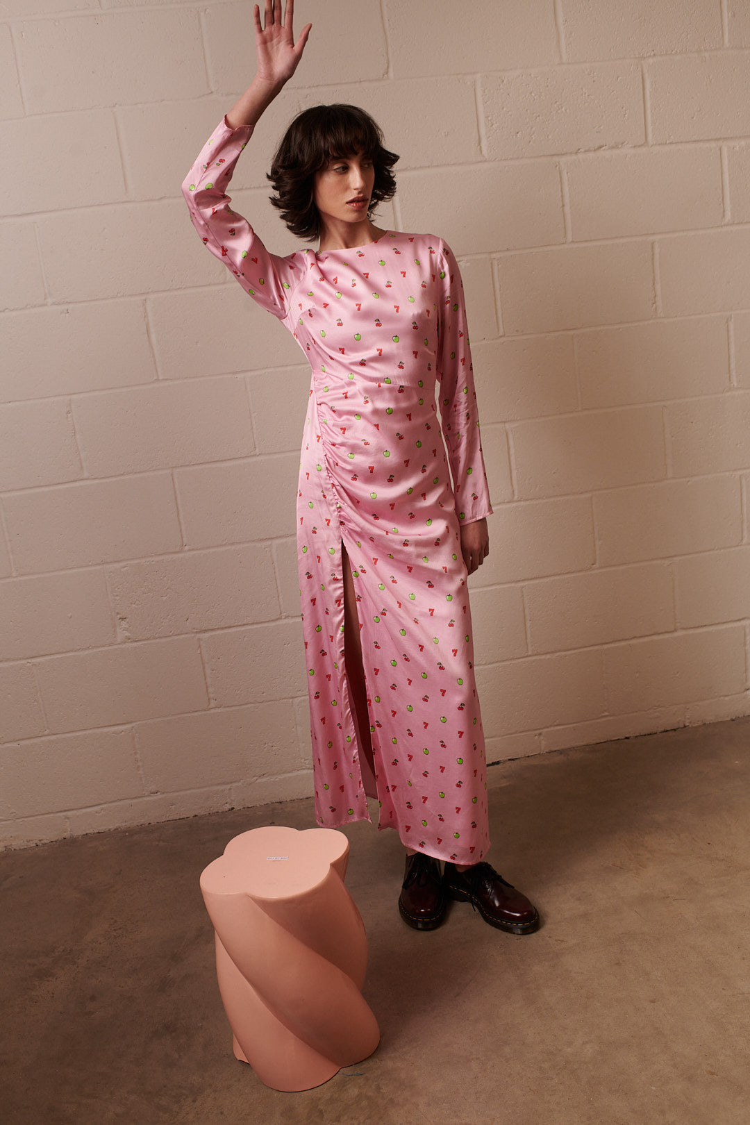 cerise pink midi dress Cerise Fleur Midi Dress Teuta Matoshi