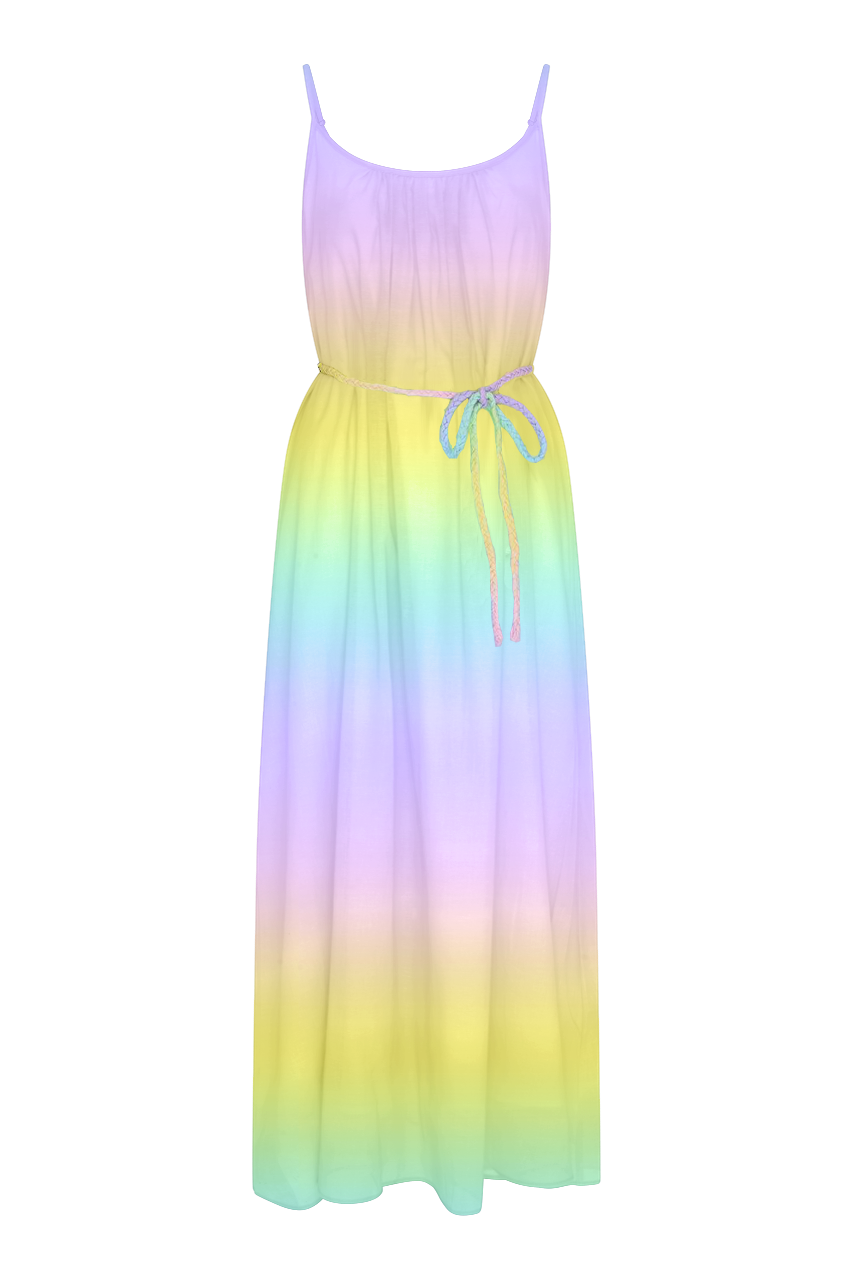 yellow purple ombre dress Yellow and Lilac Ombr Gown - M