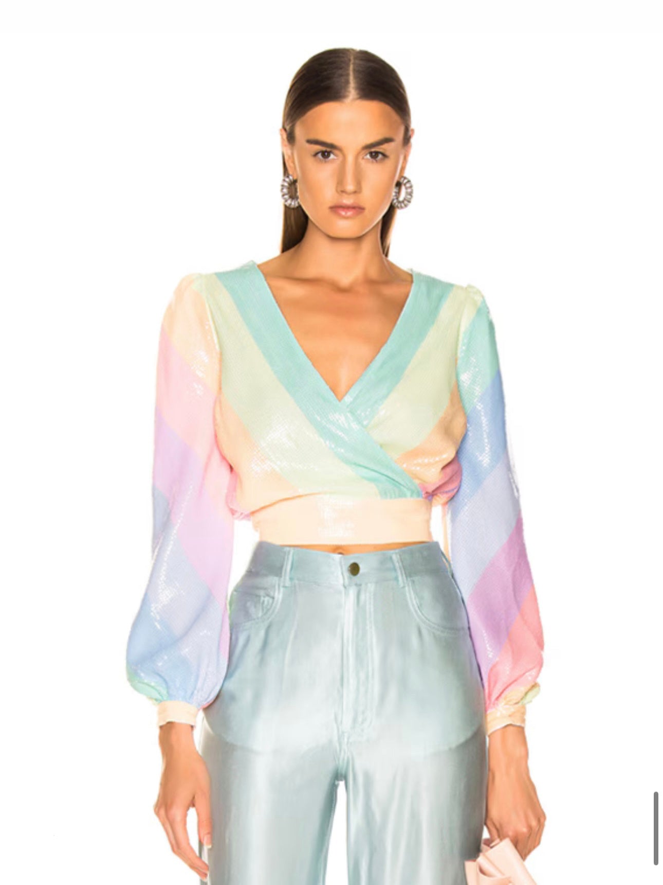 Kendall Pastel Stripe Sequin Top