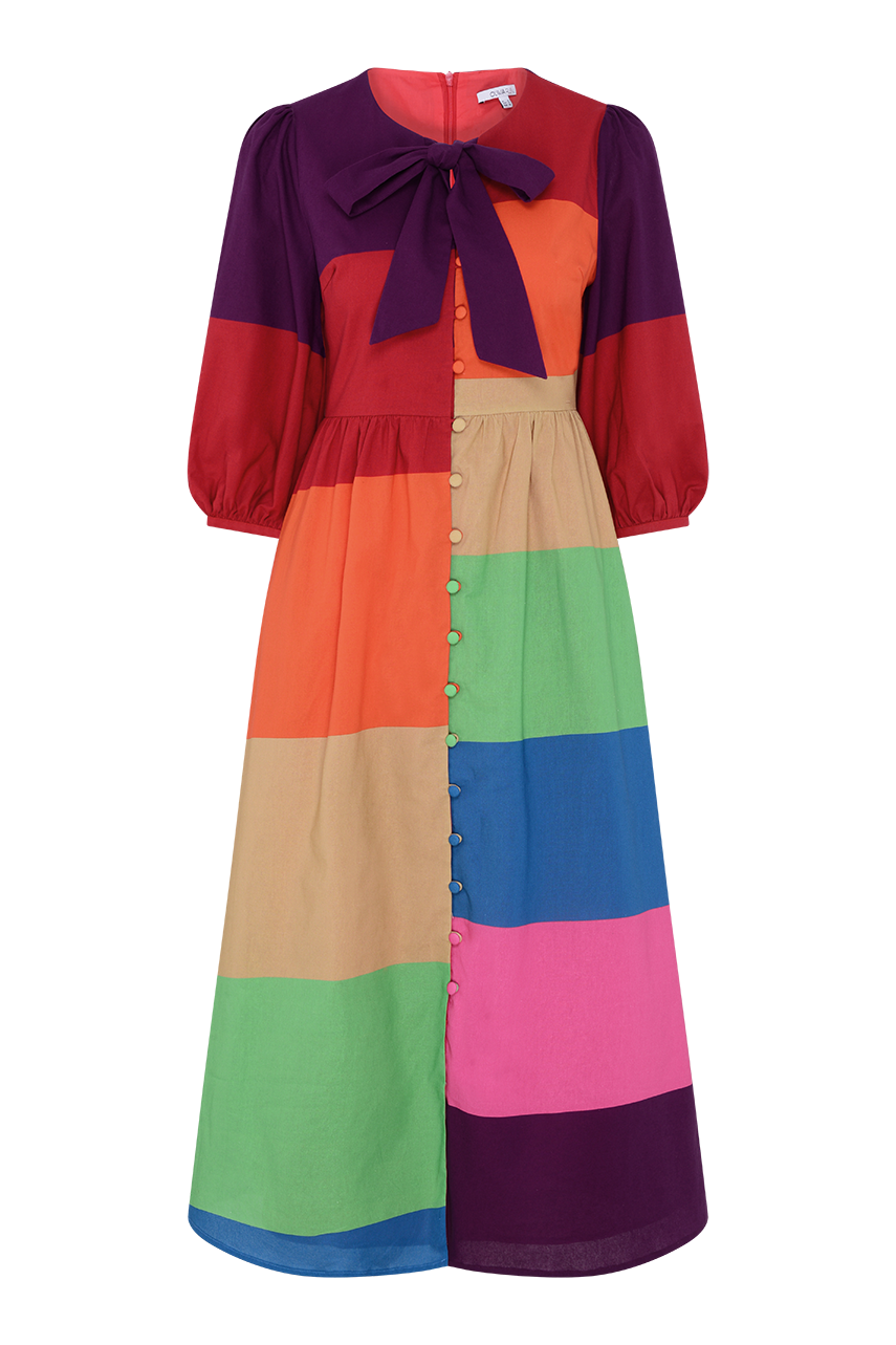 colour block midi dress FLORERE Knit And Woven Mix Colourblock Midi Dress green and black hybrid Florere