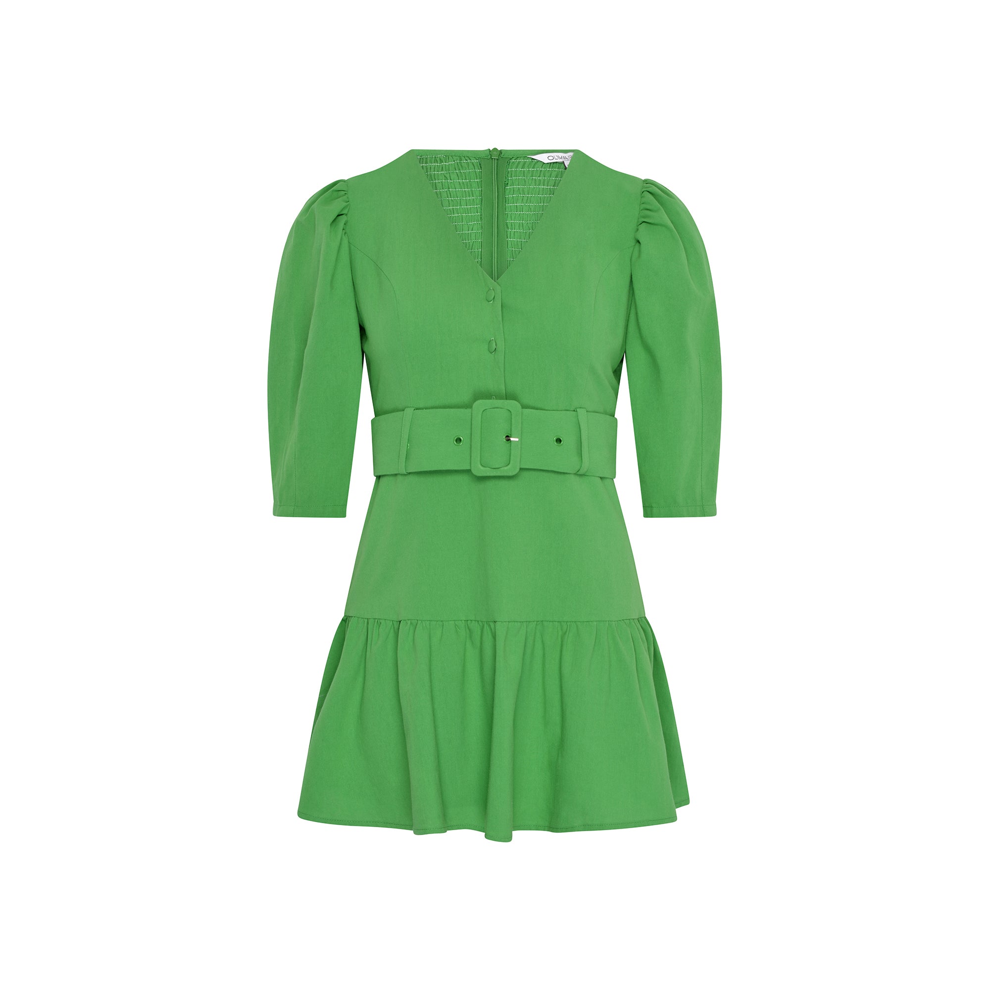 Enola Green Belted Mini Dress RENTAL Olivia Rubin Enola Green Belted Mini Dress RENTAL Olivia Rubin