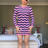 Abi Pink Chevron Knit Mini Dress