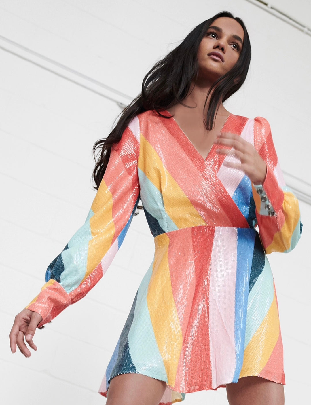 Taylor Multi Stripe Sequin Dress – Olivia Rubin