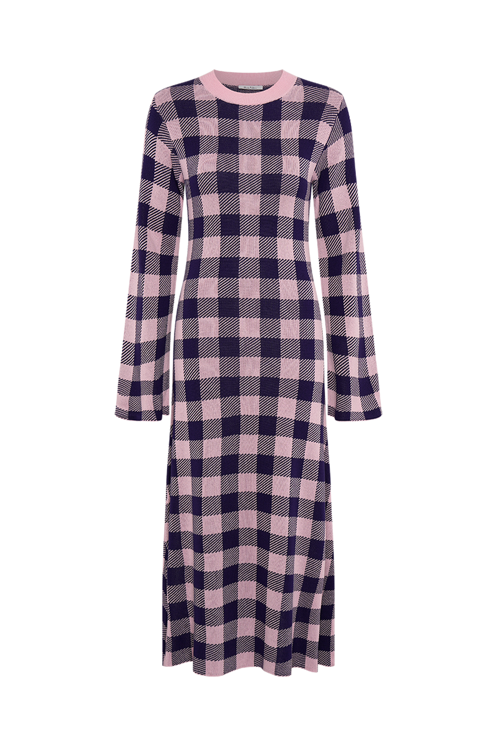 Kyra Navy Pink Gingham Knit Dress – Olivia Rubin