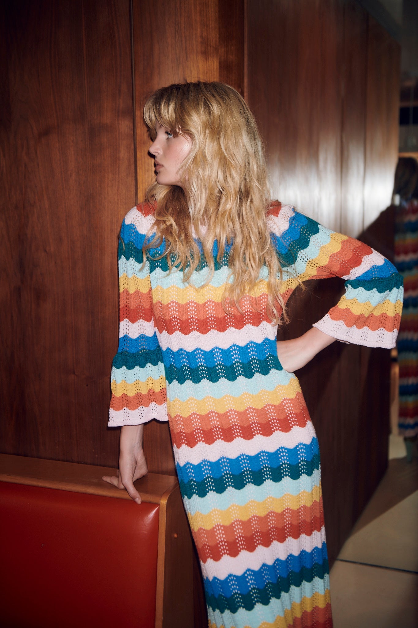 Maude Pointelle Knit Rainbow Maxi Dress – Olivia Rubin