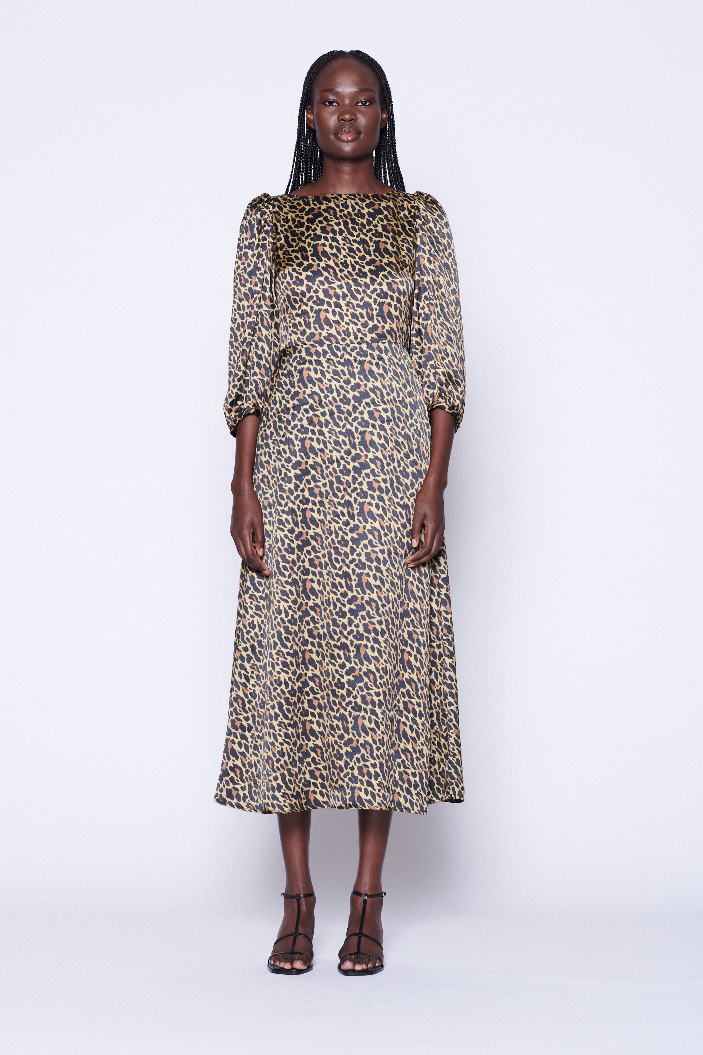 Zara leopard print satin dress