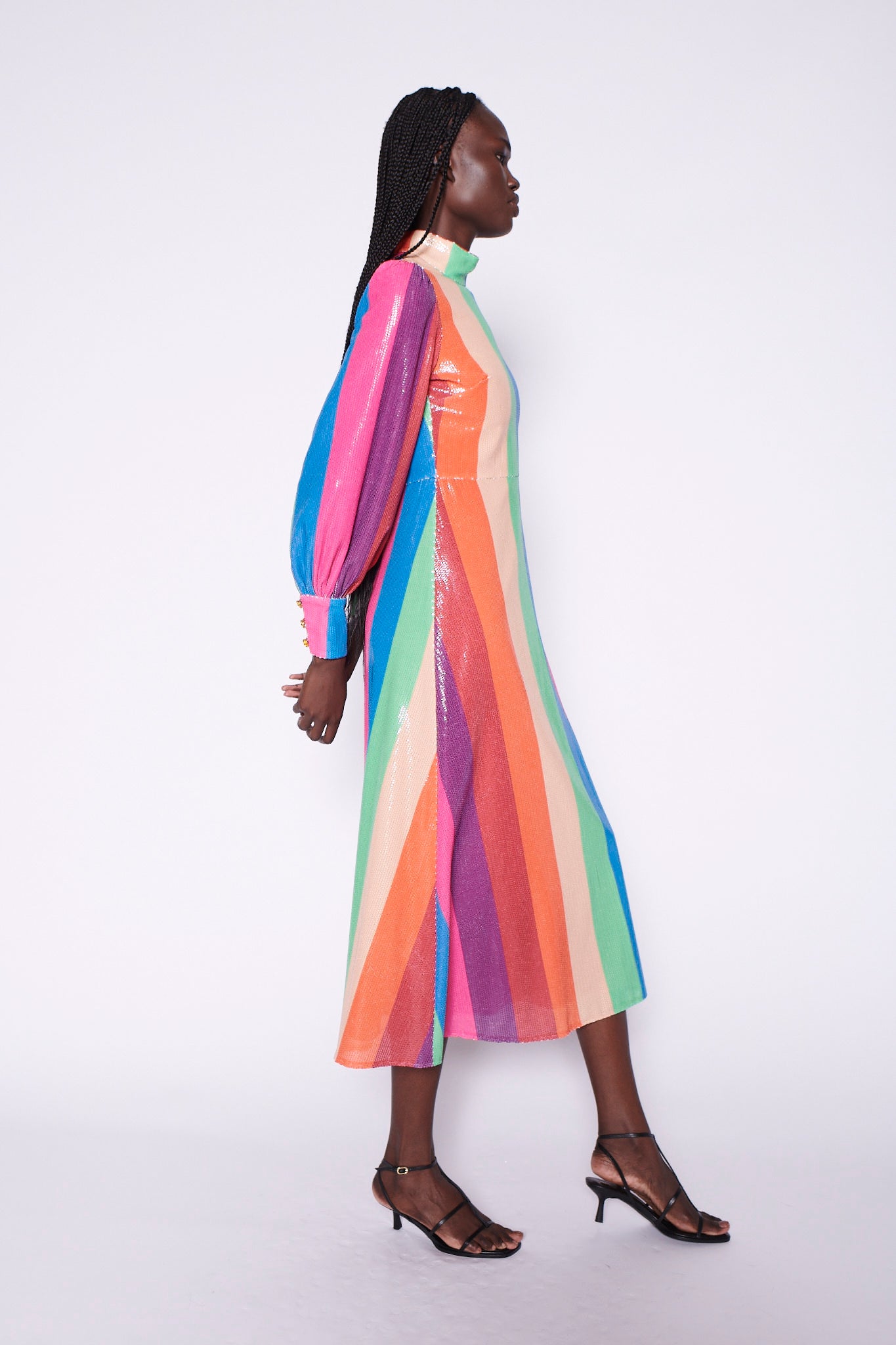 olivia rubin rainbow sequin dress Taylor Pastel Multi Stripe Sequin Dress Olivia Rubin