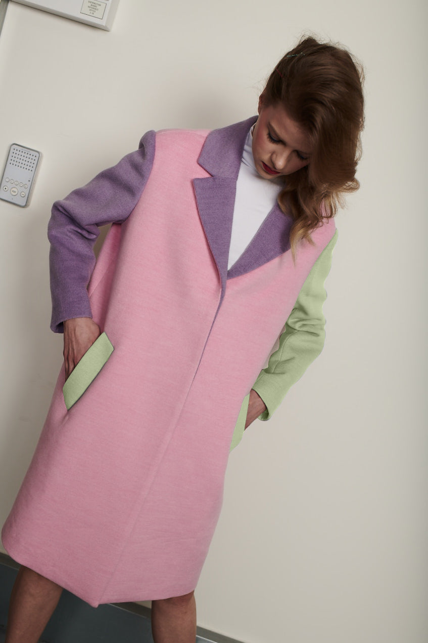 Beatrix Pink Beatrix Pink Colourblock Coat – Olivia Rubin