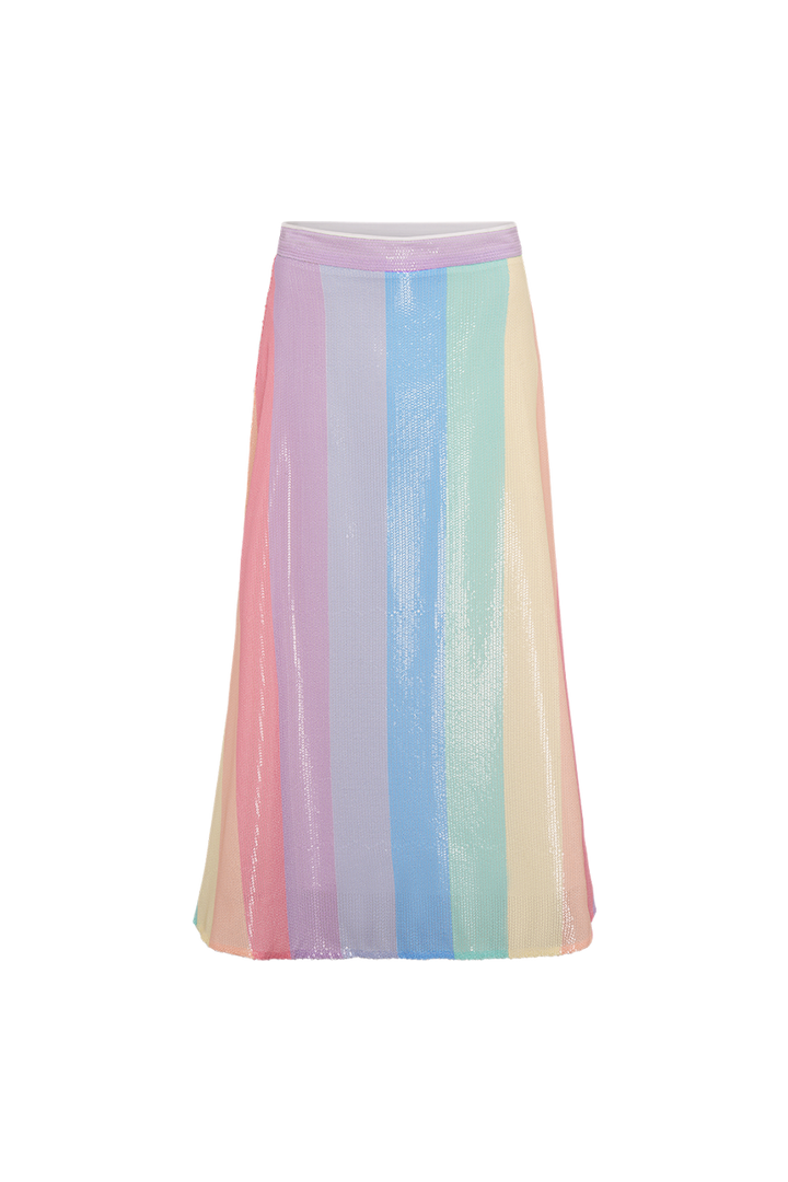 Penelope Pastel Stripe Sequin Skirt