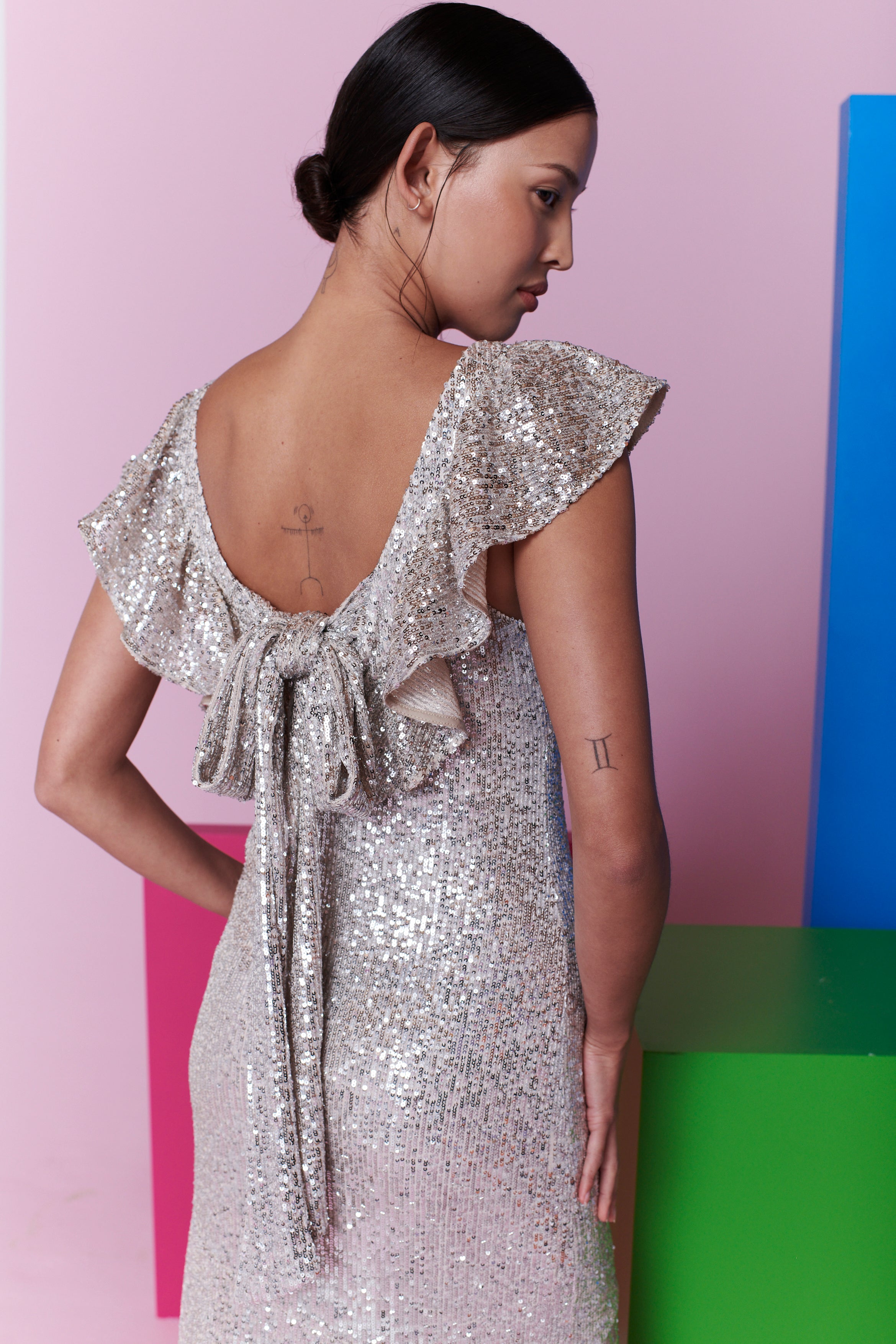 Rex Silver Sequin Maxi Dress Olivia Rubin Rex Silver Sequin Maxi Dress Olivia Rubin