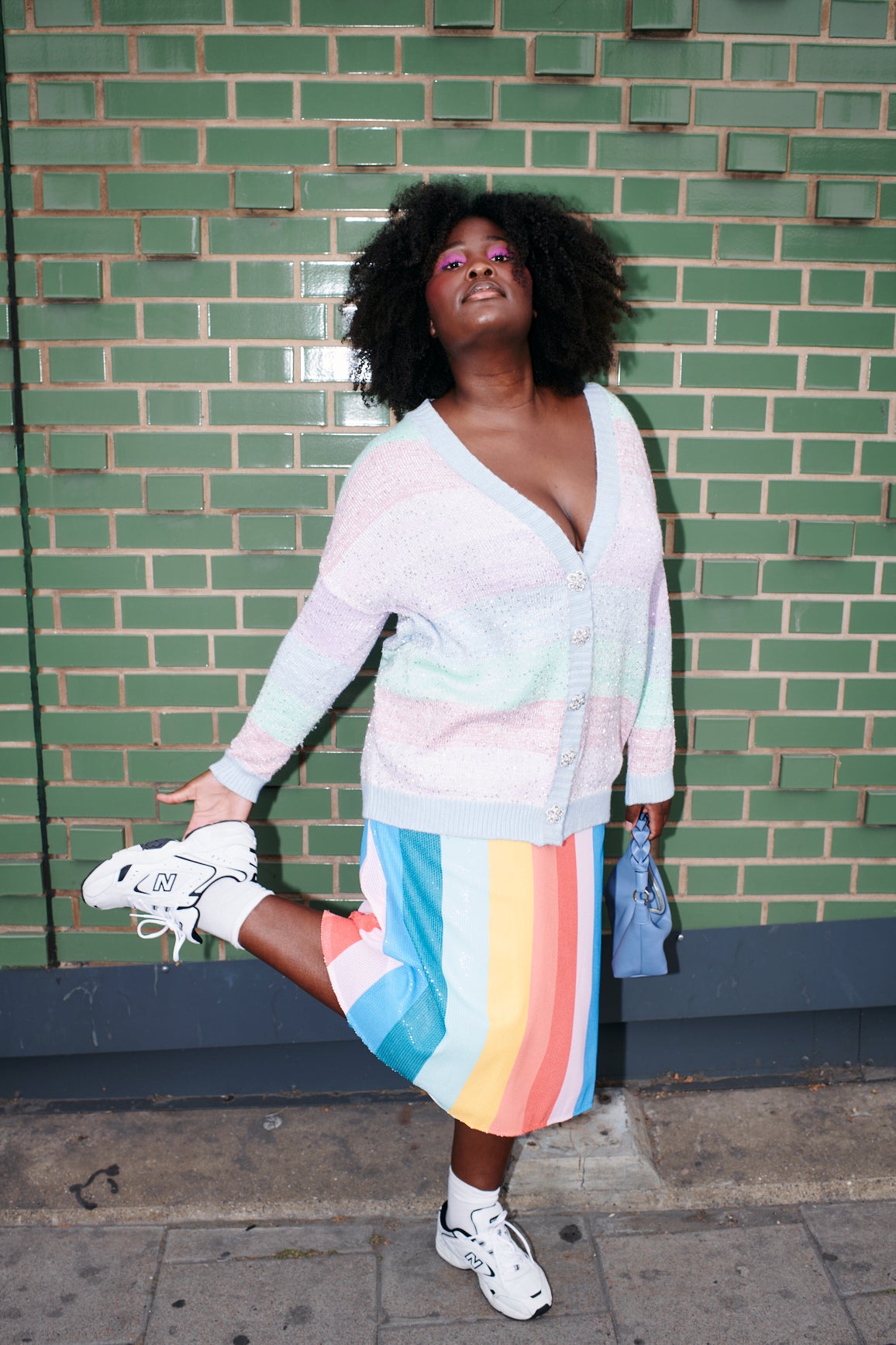 Took Some Sequin Multicolor Stripe Skirt Photos for the Blog