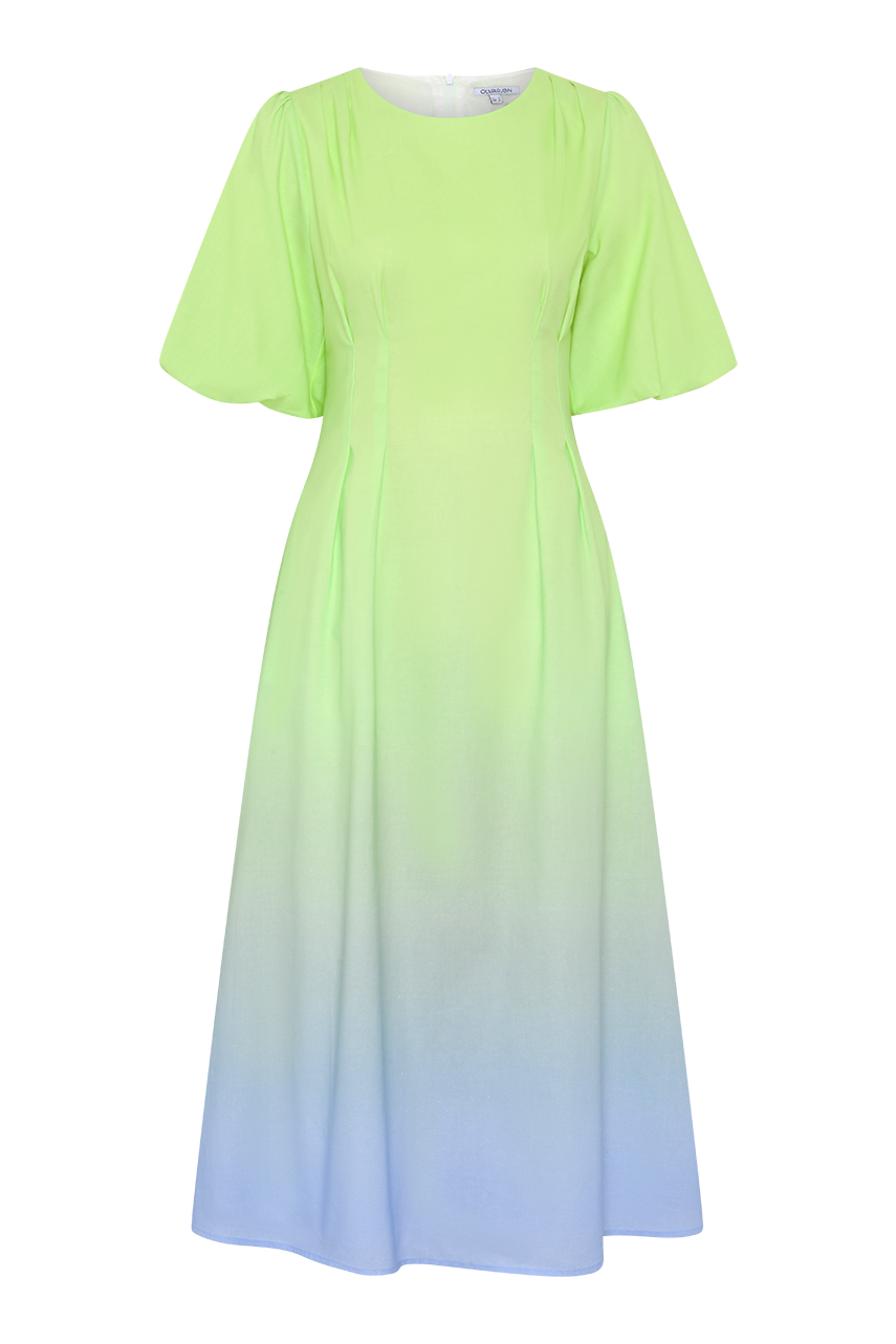 Lorena Green Blue Ombre Midi Dress RENTAL Olivia Rubin Lorena Green Blue Ombre Midi Dress RENTAL Olivia Rubin