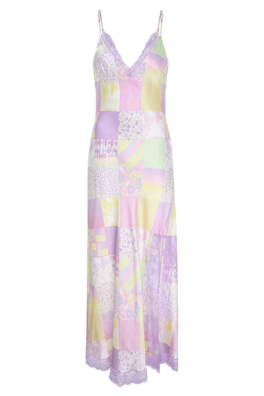 Veronica Light Patchwork Slip Dress - Main Image