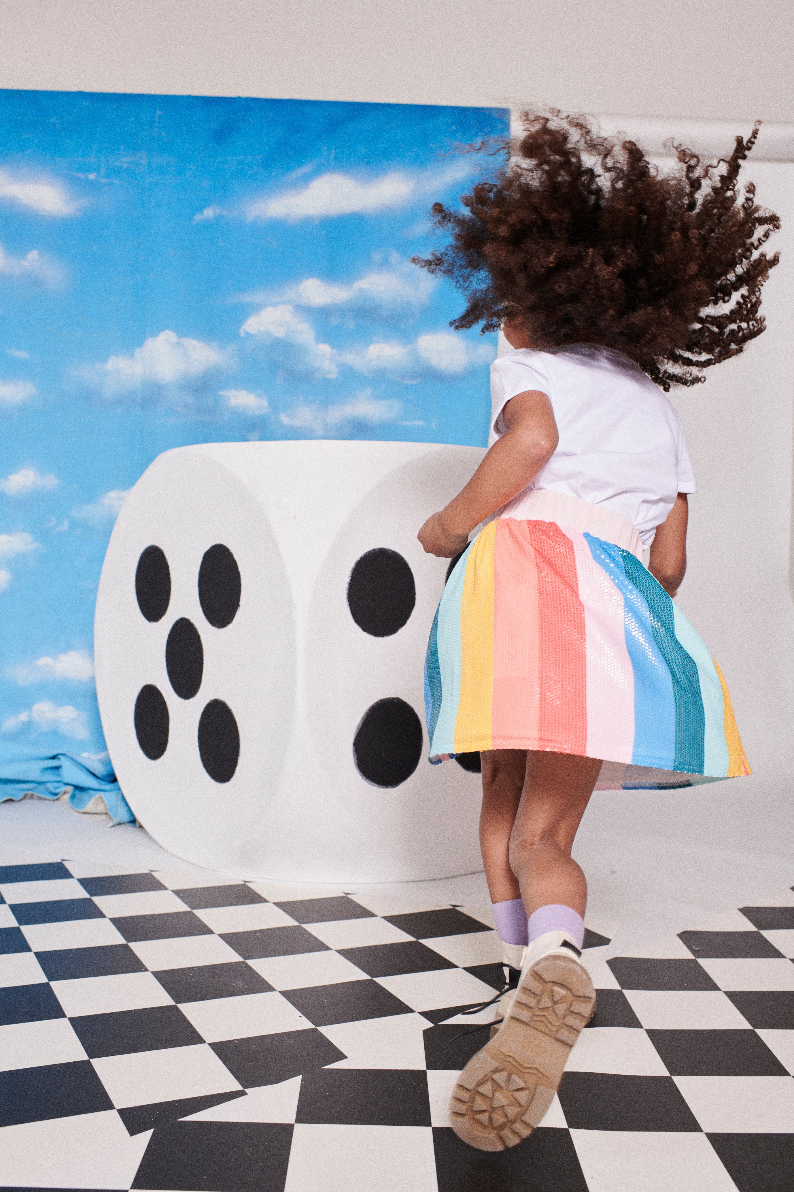 Kids Penelope Rainbow Stripe Sequin Skirt – Olivia Rubin