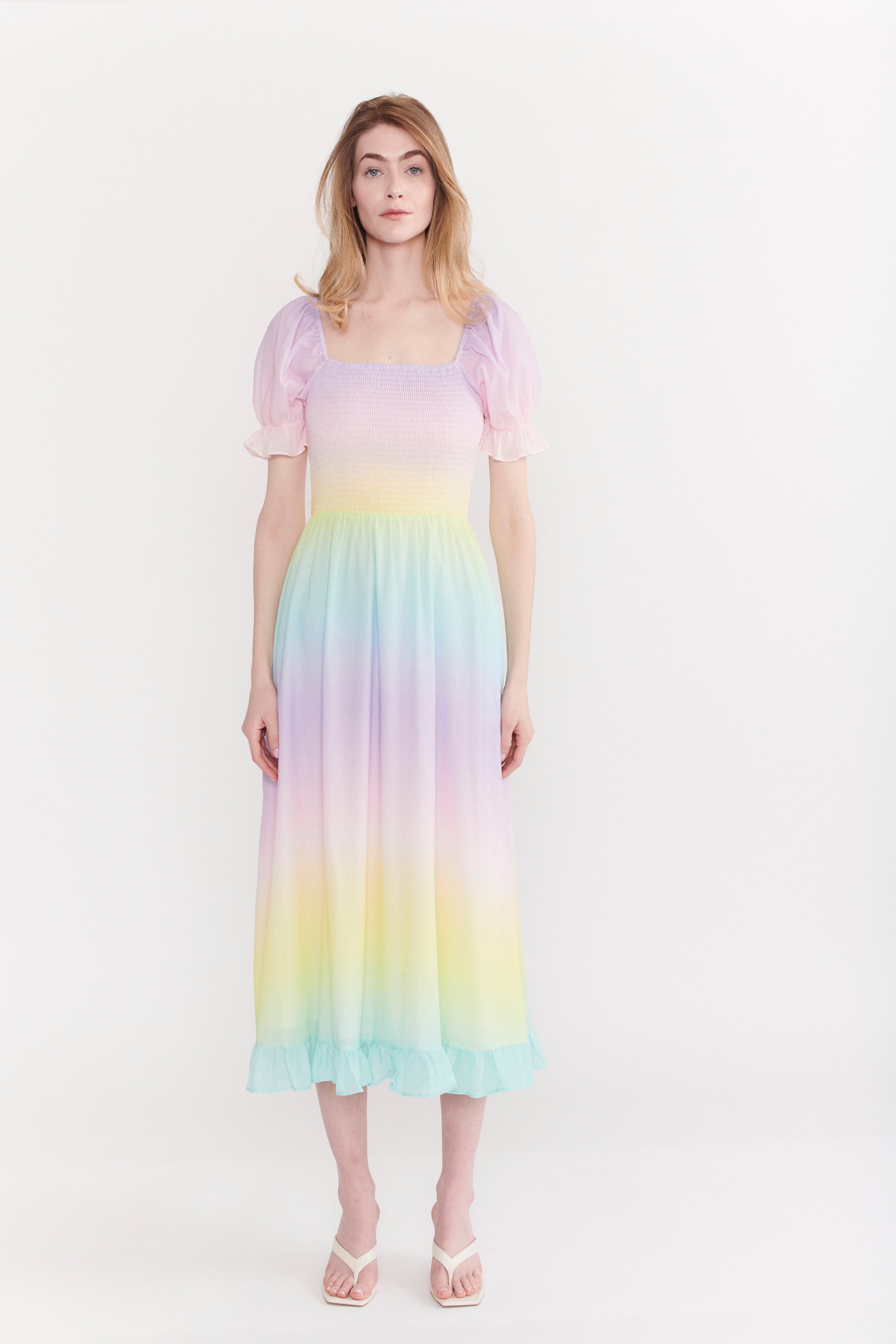 Isolde Pastel Ombre Cotton Gauze Dress RENTAL Olivia Rubin Isolde Pastel Ombre Cotton Gauze Dress RENTAL Olivia Rubin