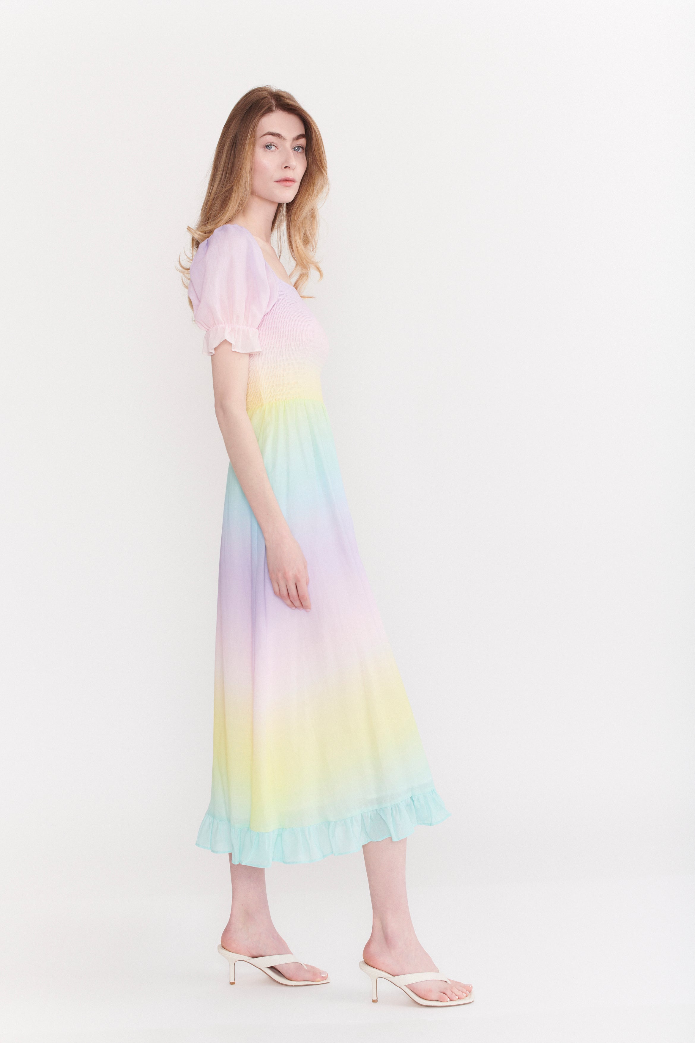 Isolde Pastel Ombre Cotton Gauze Dress RENTAL Olivia Rubin Isolde Pastel Ombre Cotton Gauze Dress RENTAL Olivia Rubin