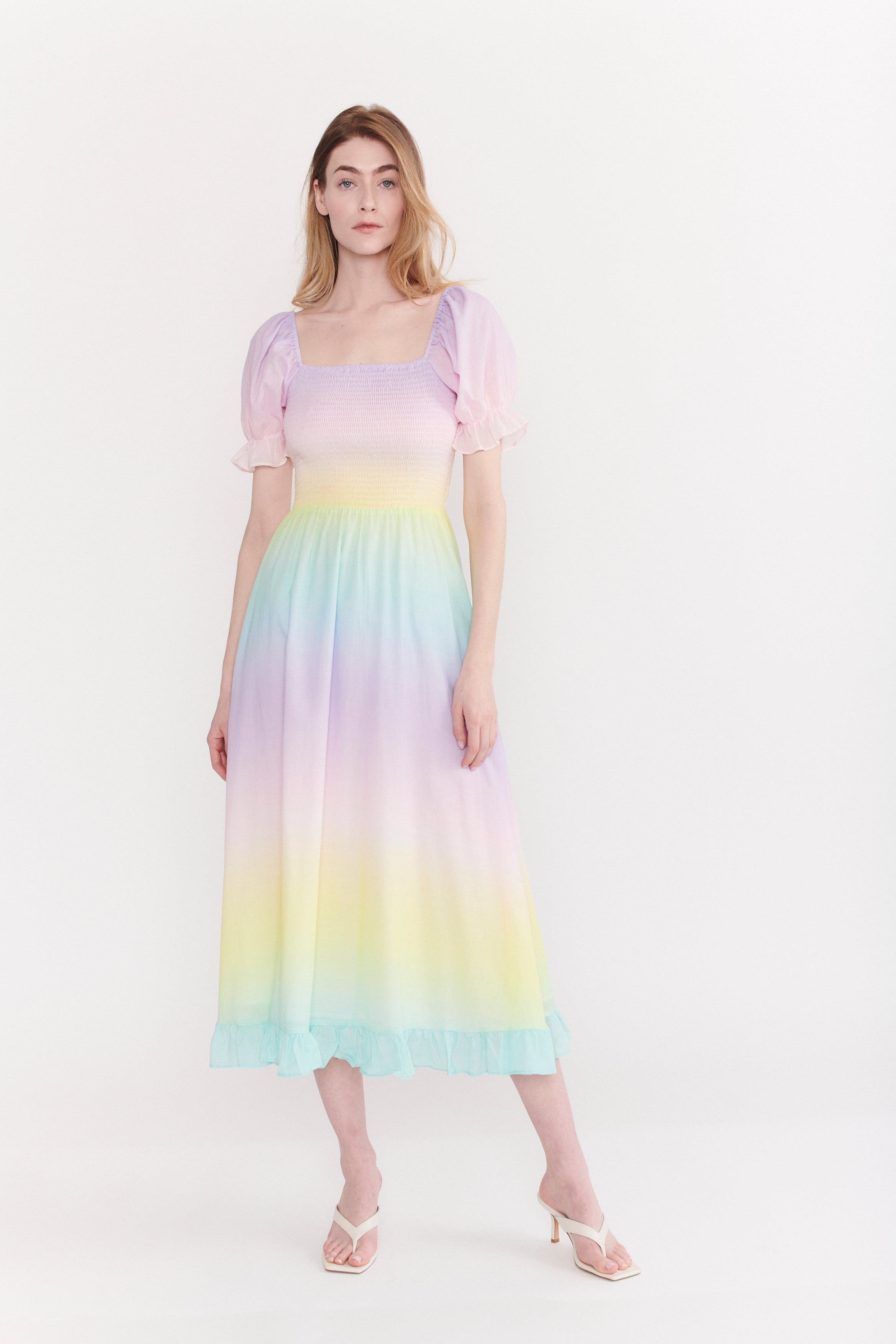Isolde Pastel Ombre Cotton Gauze Dress RENTAL Olivia Rubin Isolde Pastel Ombre Cotton Gauze Dress RENTAL Olivia Rubin