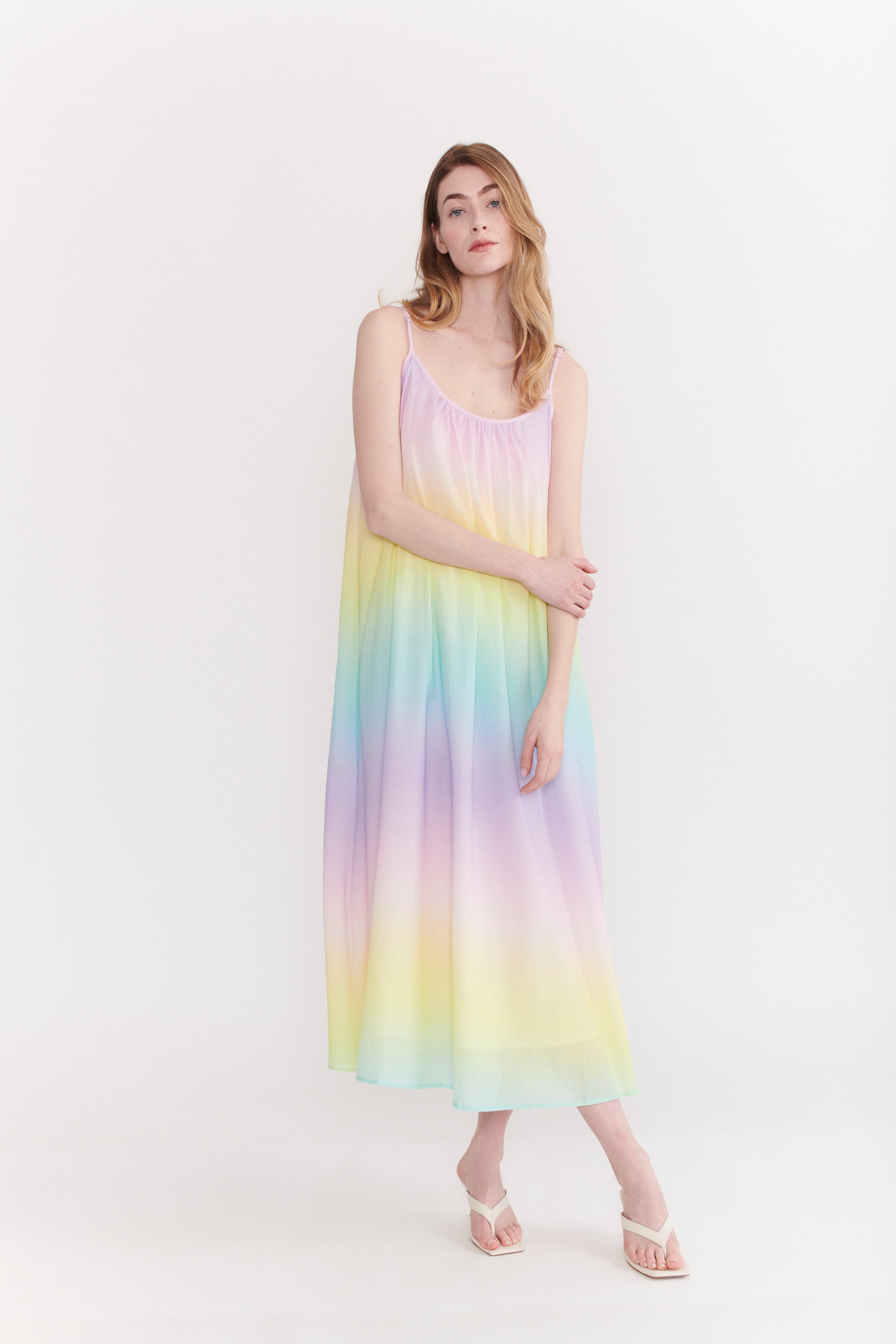 Aurora Pastel Ombre Cotton Gauze Dress – Olivia Rubin