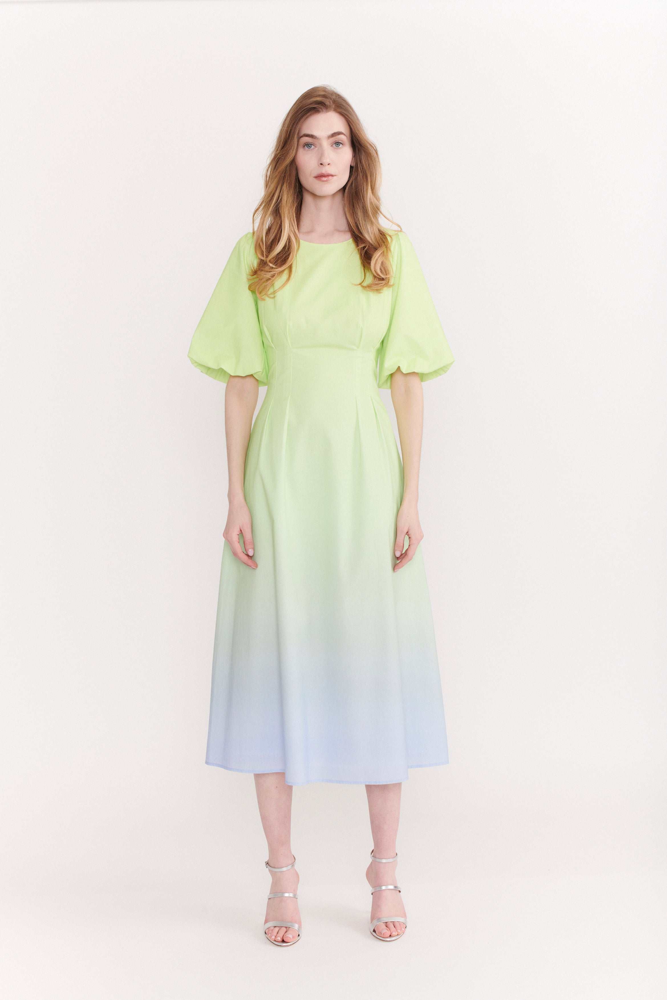 Lorena Green Blue Ombre Midi Dress RENTAL Olivia Rubin Lorena Green Blue Ombre Midi Dress RENTAL Olivia Rubin