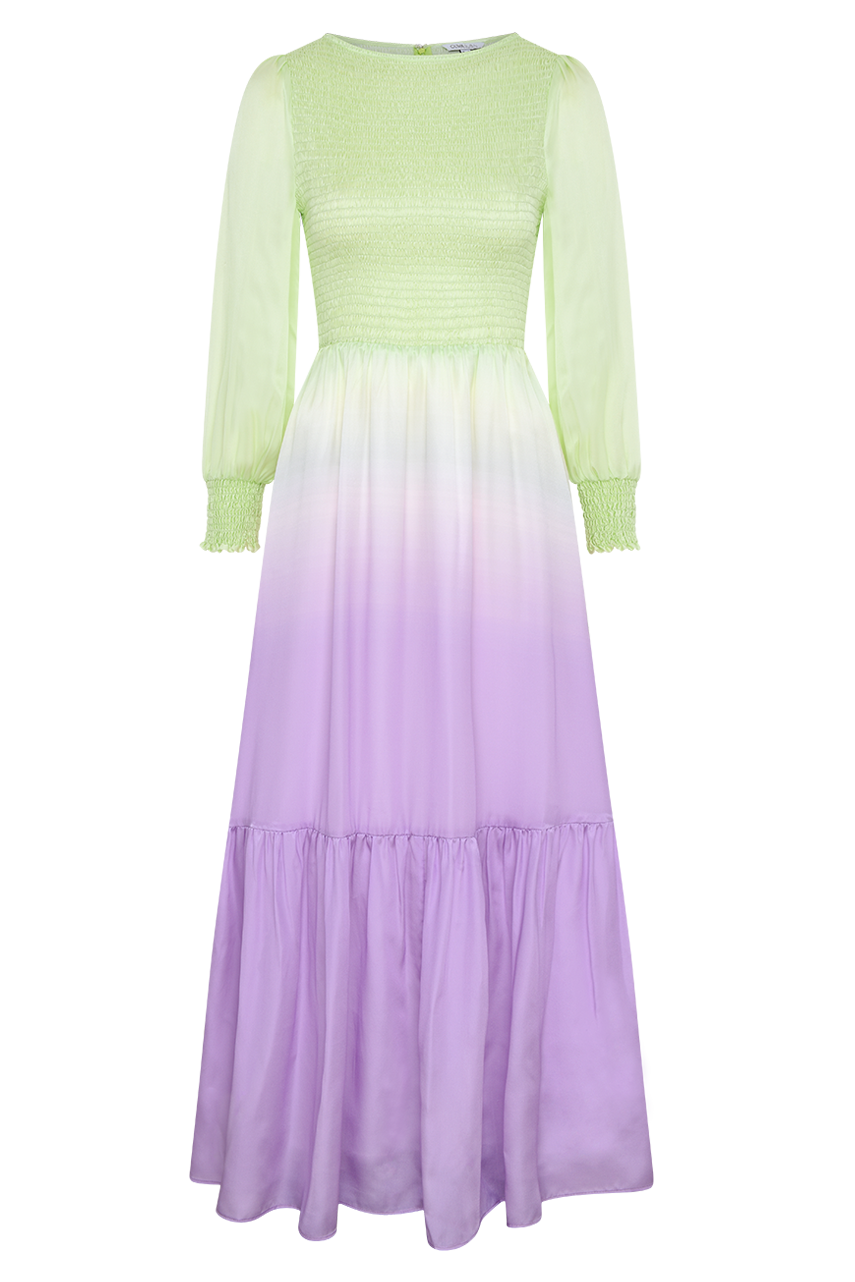 olivia rubin Sadie Lilac Green Ombre Silk Dress RENTAL | Clothing olivia rubin Sadie Lilac Green Ombre Silk Dress RENTAL | Clothing